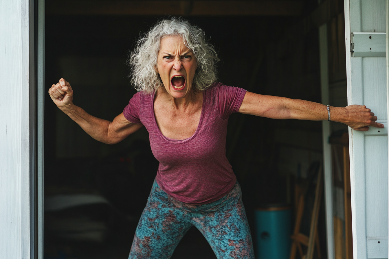 An angry woman yelling and pointing | Source: Midjourney