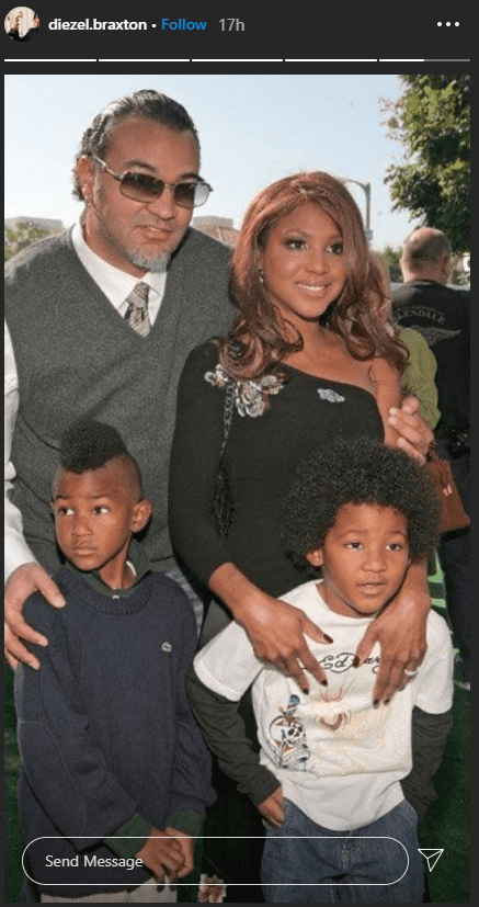 Toni Braxton and Keri Lewis pose with their sons Denim Braxton and Diezel Braxton | Source: Instagram.com/diesel.braxton