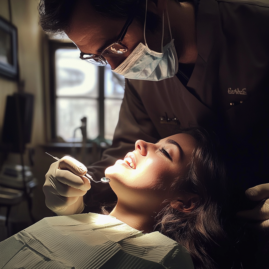 A woman at the dentist | Source: Midjourney