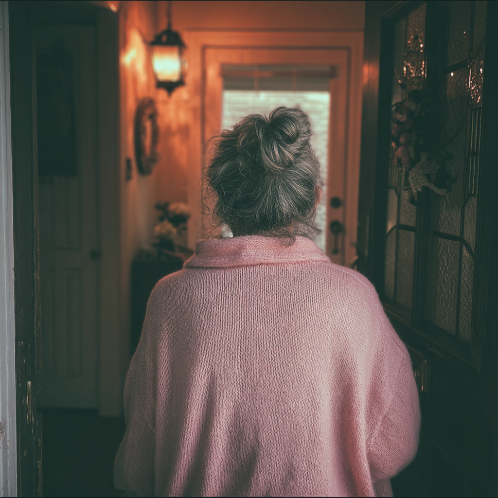 The rear view of an older woman | Source: Midjourney