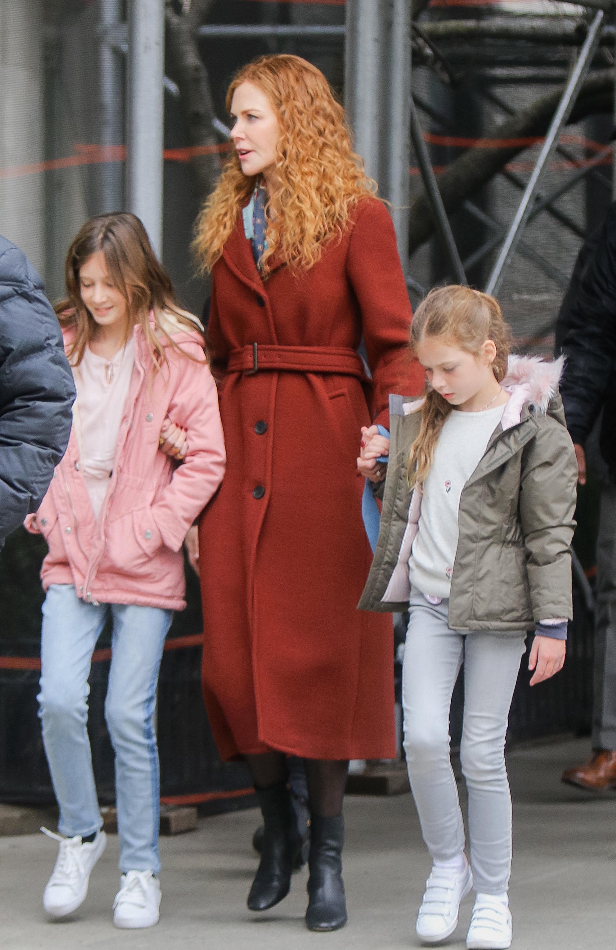 Nicole Kidman and her daughters, Faith and Sunday pictured on March 29, 2019 in New York City | Photo: Getty Images