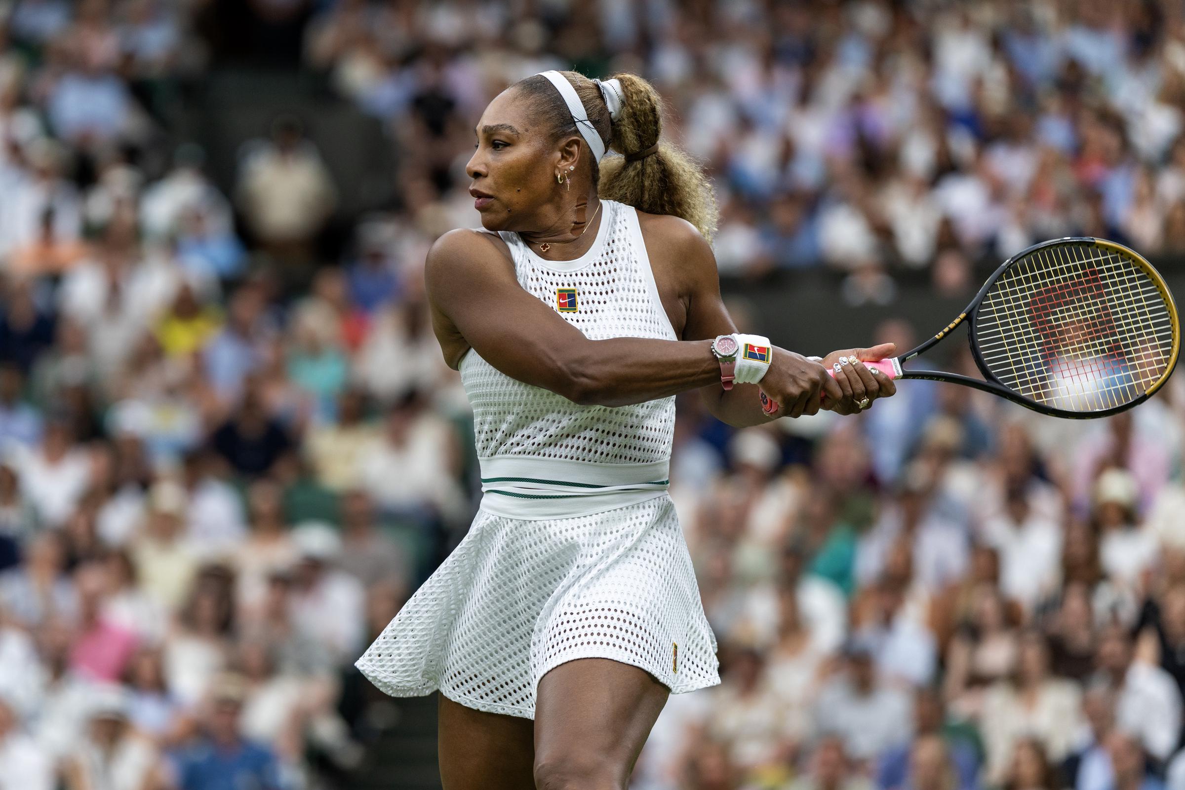 Serena Williams was sharply dressed as she made her Wimbledon comeback, following the dresscode but still being edgy and original. | Source: Getty Images