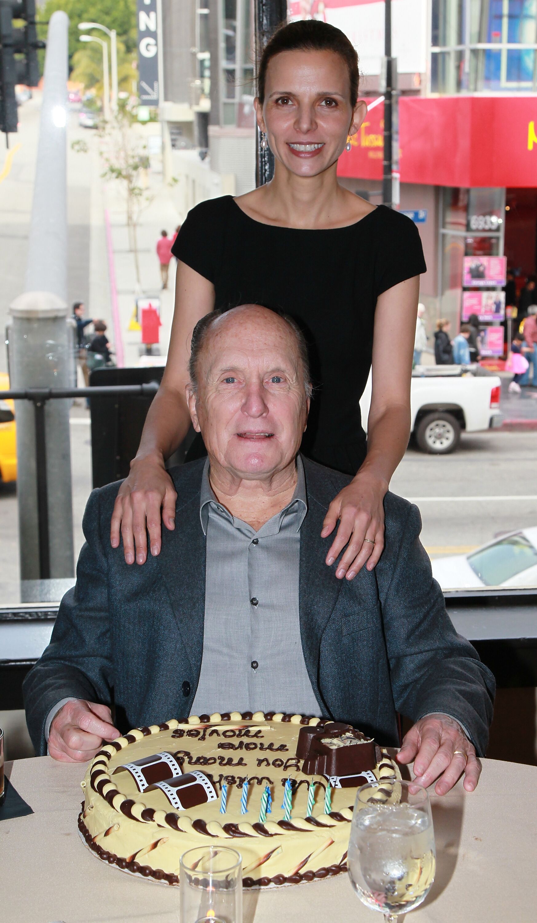 Robert Duvall and Luciana Pedraza at the Hollywood Roosevelt Hotel reception. | Source: Getty Images