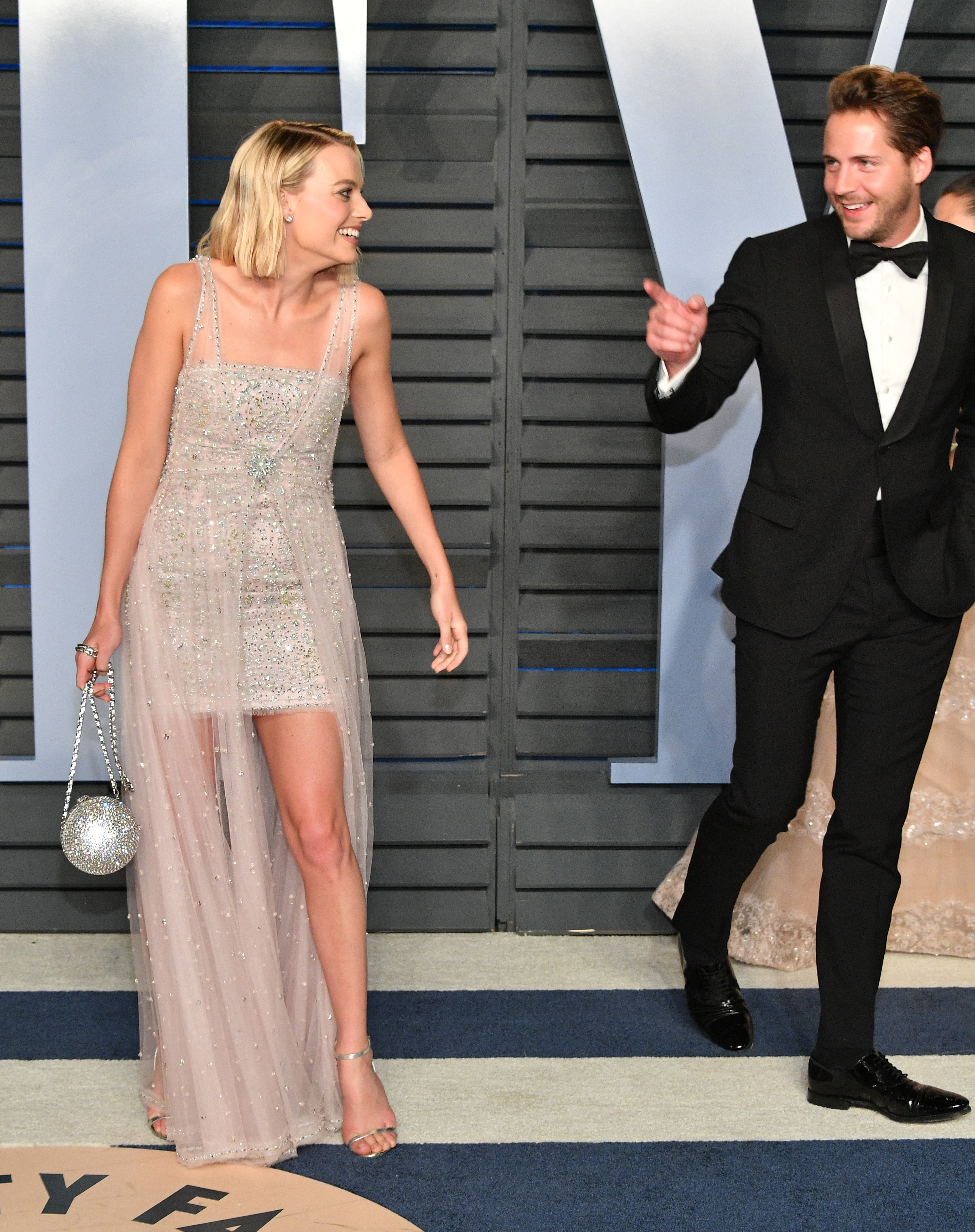 Margot Robbie and Tom Ackerley attend the 2018 Vanity Fair Oscar Party at Wallis Annenberg Center for the Performing Arts on March 4, 2018 in Beverly Hills, California. | Source: Getty Images