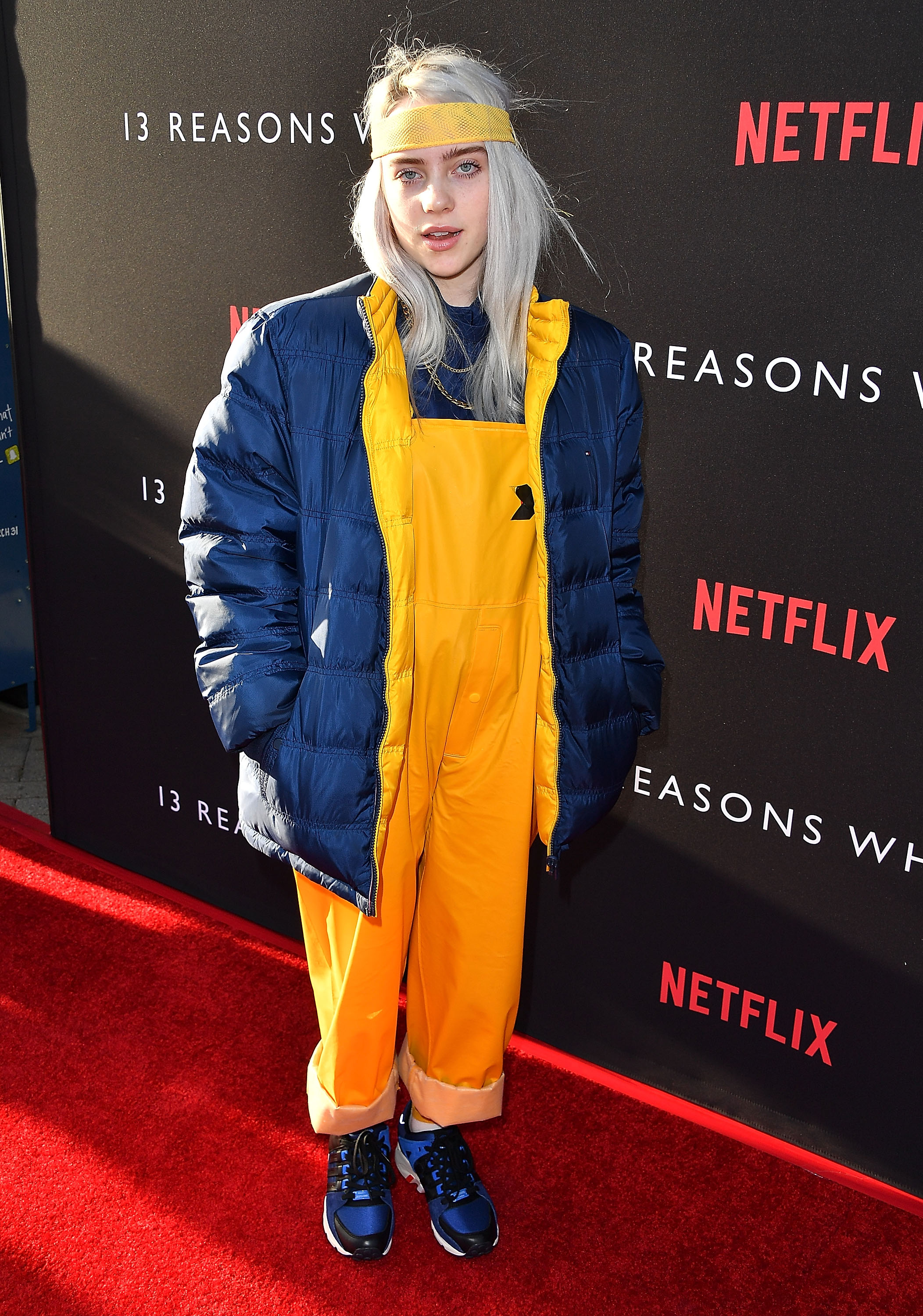 Billie Eilish arrives at the premiere of Netflix's "13 Reasons Why" at Paramount Pictures in Los Angeles, California, on March 30, 2017. | Source: Getty Images