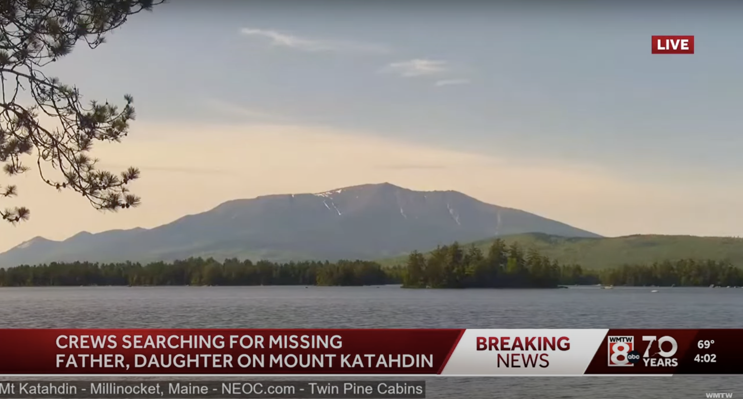A distant view of Mount Katahdin, as seen in a video dated June 4, 2025 | Source: YouTube/WMTW