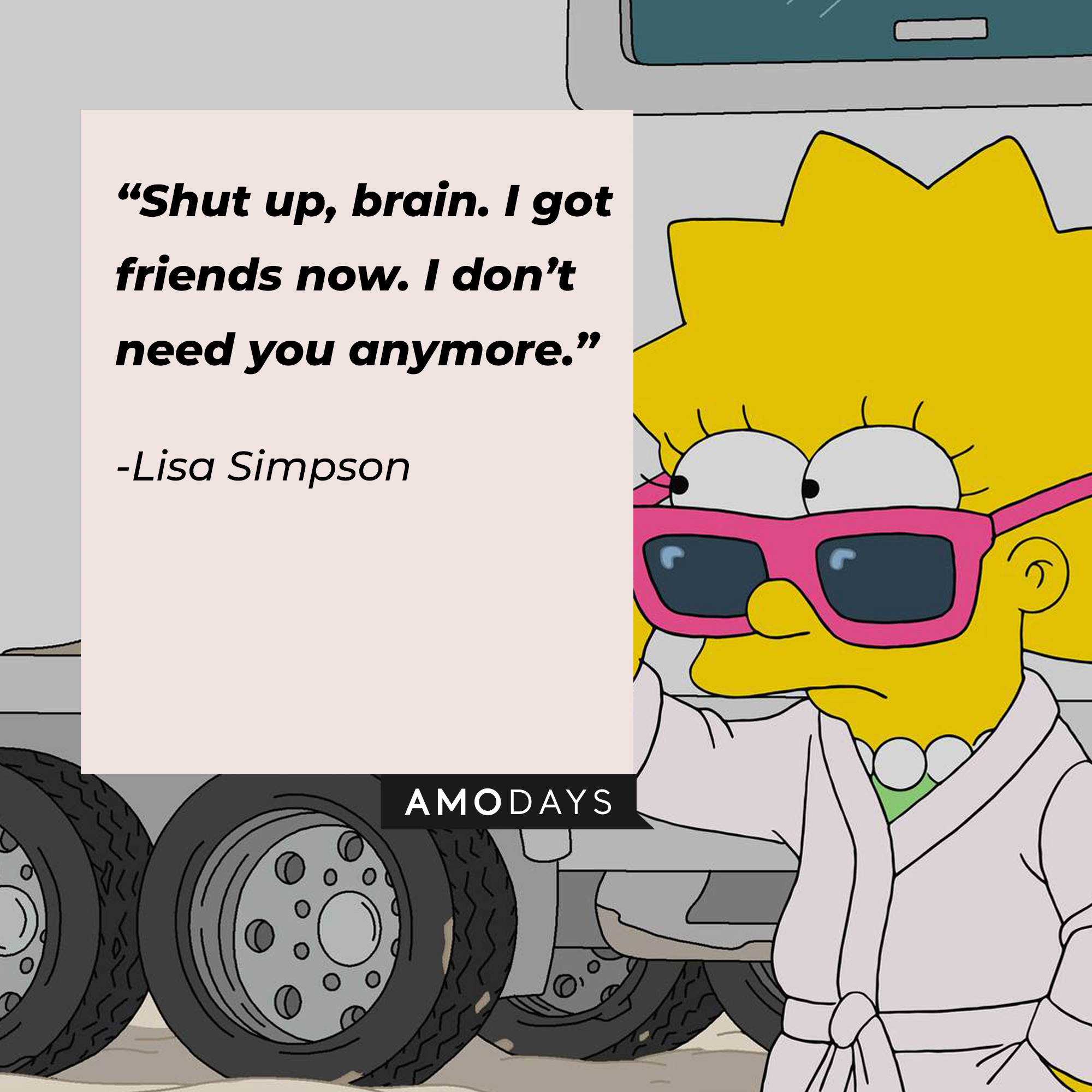 Lisa Simpson, with her quote: “Shut up, brain. I got friends now. I don’t need you anymore.”  | Source: facebook.com/TheSimpsons