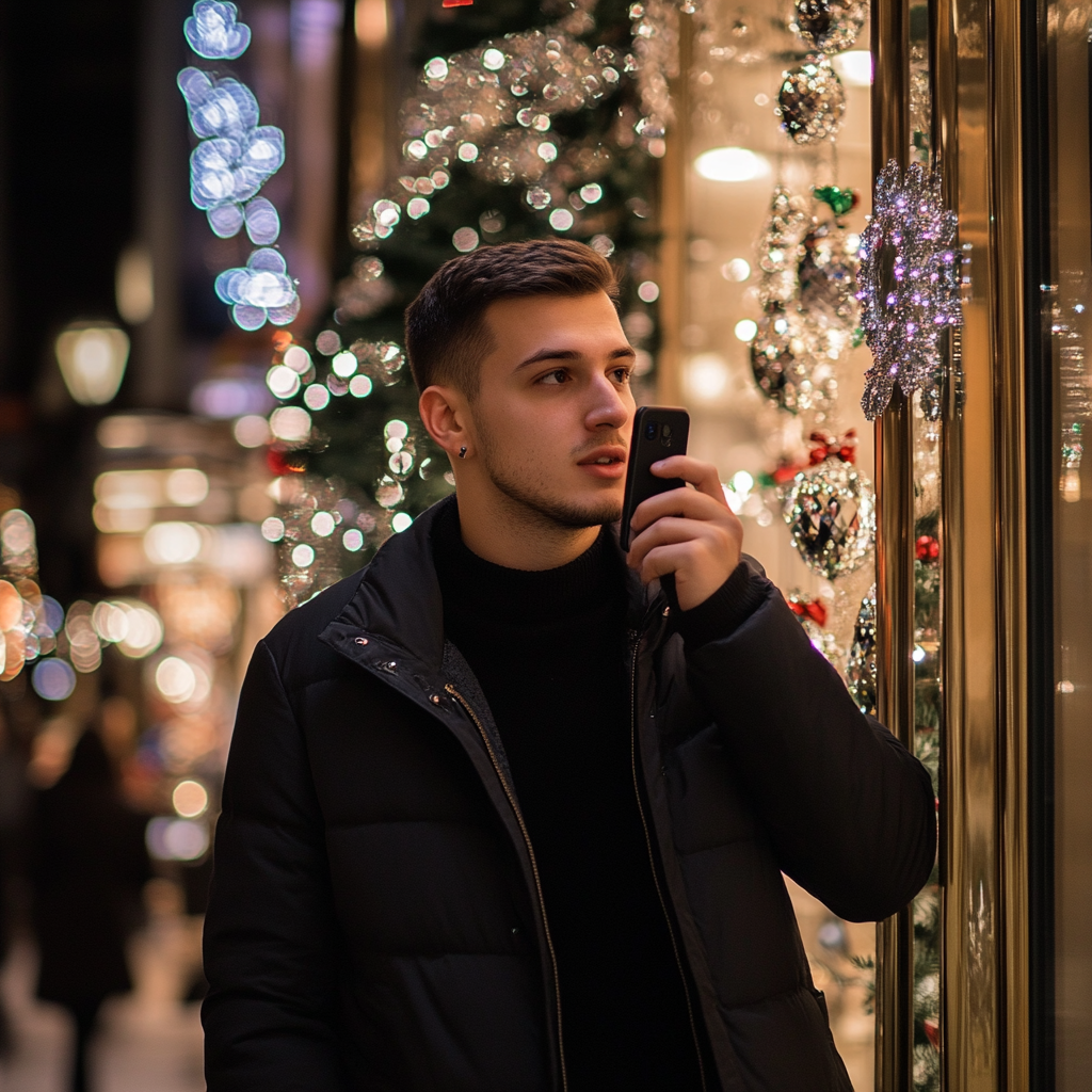 A man talking on the phone | Source: Midjourney