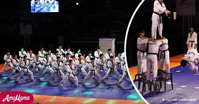 South Korean Taekwondo class demonstrates their unbelievable talent in skillfull routine