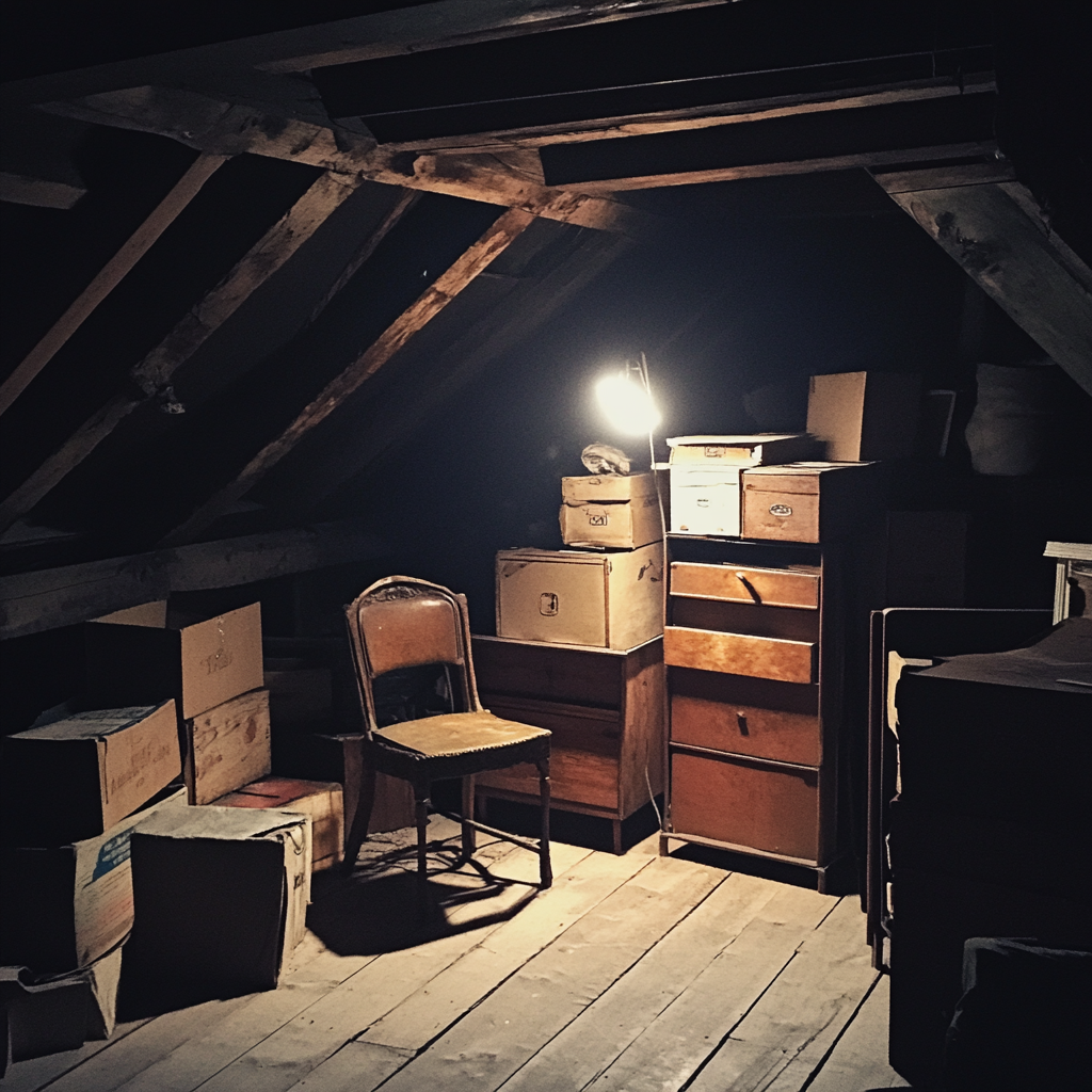 Old furniture and boxes in an attic | Source: Midjourney