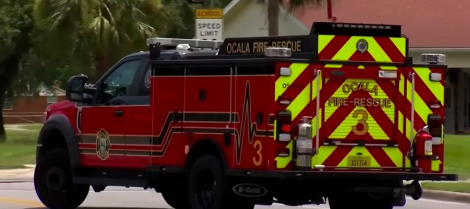 Feuerwehrfahrzeug in Florida. | Quelle: Youtube.com/CBS Miami