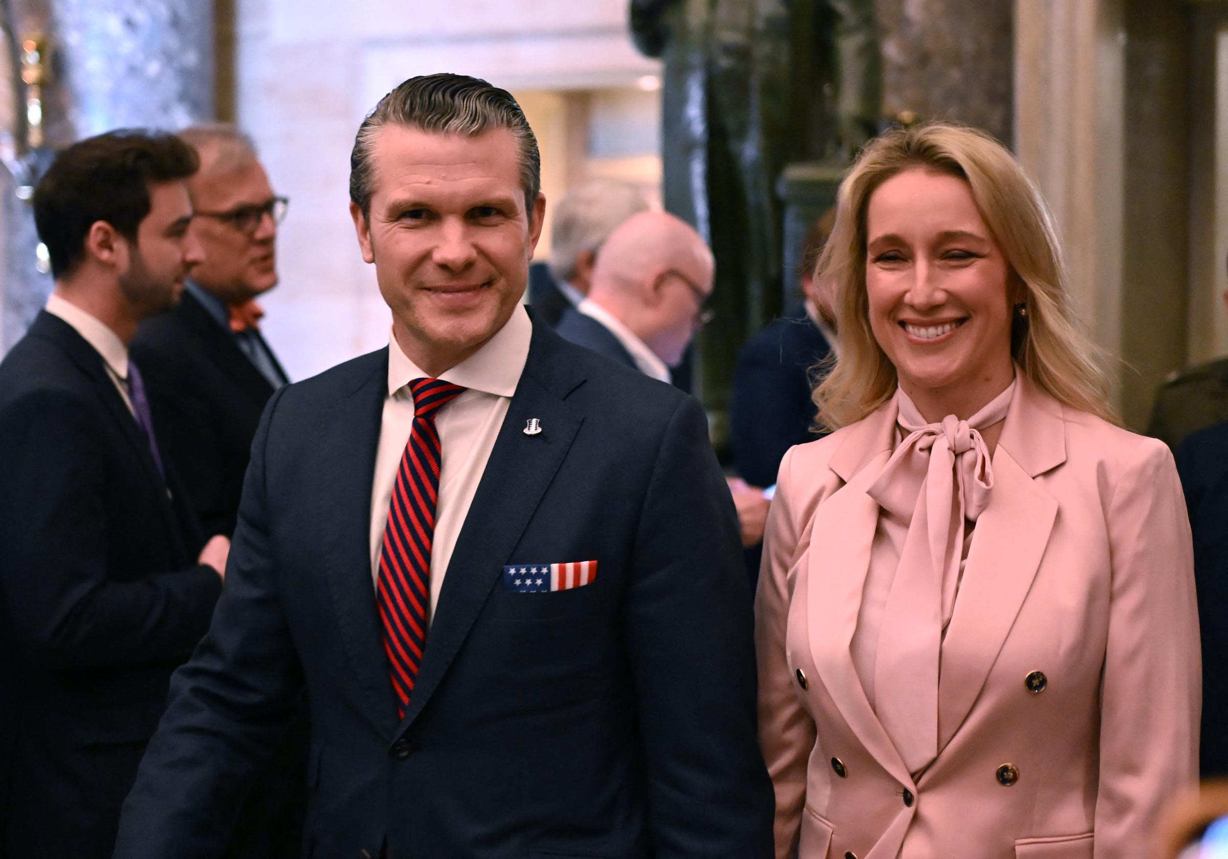 Pete Hegseth and Jennifer Rauchet at a joint session of Congress at the US Capitol in Washington, D.C., on March 4, 2025. | Source: Getty Images