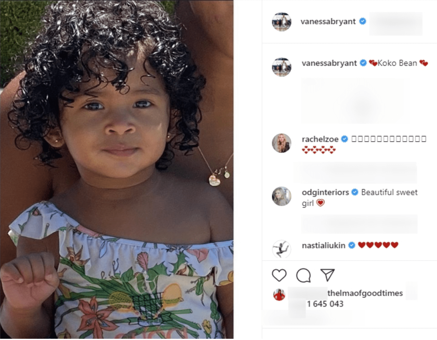 Vanessa and Kobe Bryant's daughter Capri poses in a Gucci swimsuit on July 12, 2020. | Source: Instagram/VanessaBryant