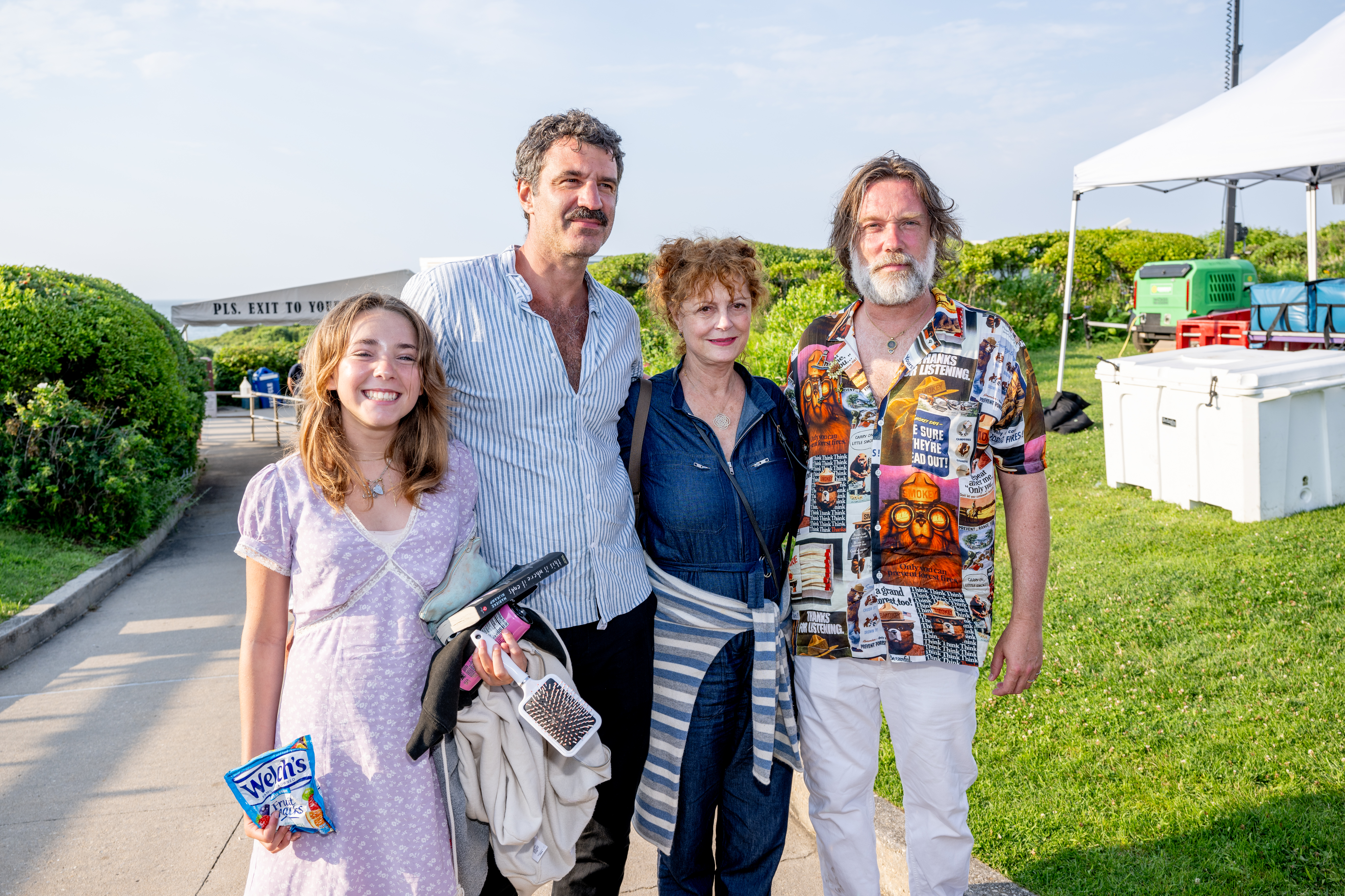Viva Katherine Wainwright Cohen, Jörn Weisbrodt, Susan Sarandon, and Rufus Wainwright at his 50th birthday celebration on July 13, 2023, in Montauk, New York. | Source: Getty Images