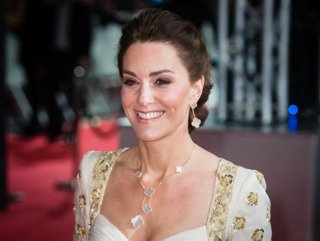 Kate Middleton walks the red carpet as she arrived at the British Academy Film Awards, at Royal Albert Hall, on February 02, 2020, in London, England | Source: Getty Images (Photo by Samir Hussein/WireImage)