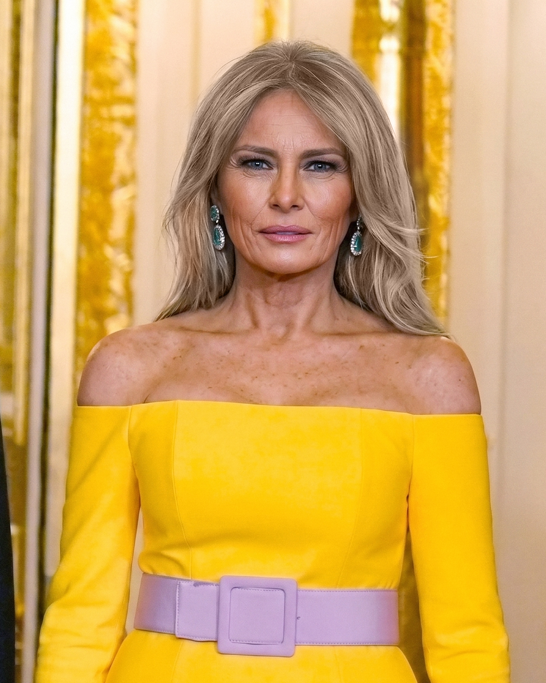 An AI-produced portrait imagines Trump with naturally aged features, including increased skin texture, softer facial contours, and visible signs of age across the face and neck. | Source: Gemini
