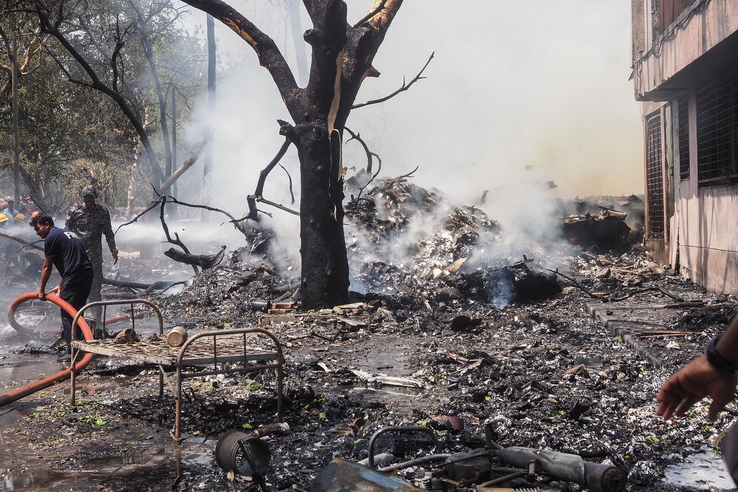 The devastating aftermath of the Air India plane crash in Ahmedabad on June 12, 2025. | Source: Getty Images