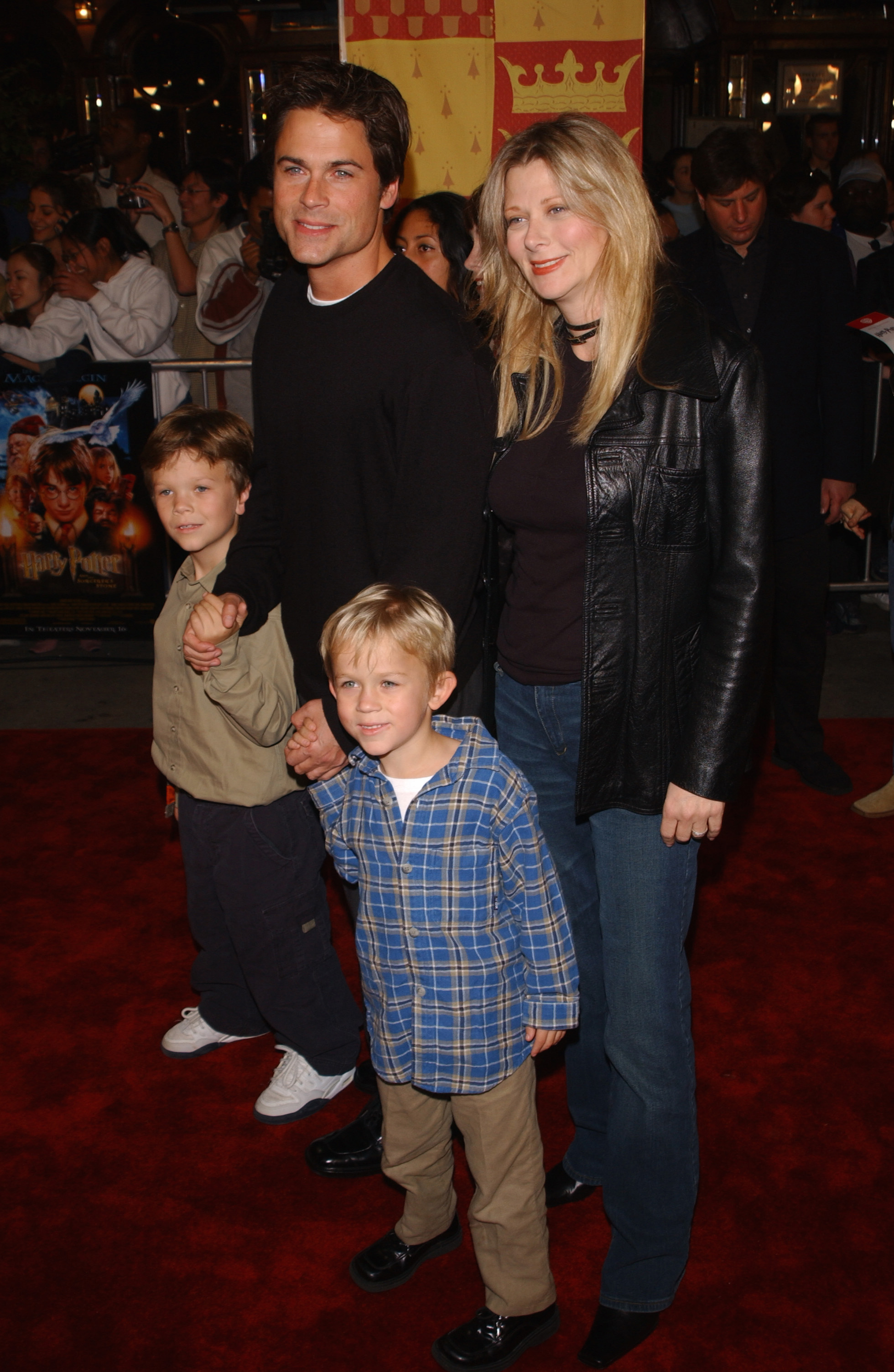 Rob Lowe and wife Sheryl Berkoff with their sons Matthew Edward Lowe and John Owen Lowe | Source: Getty Images