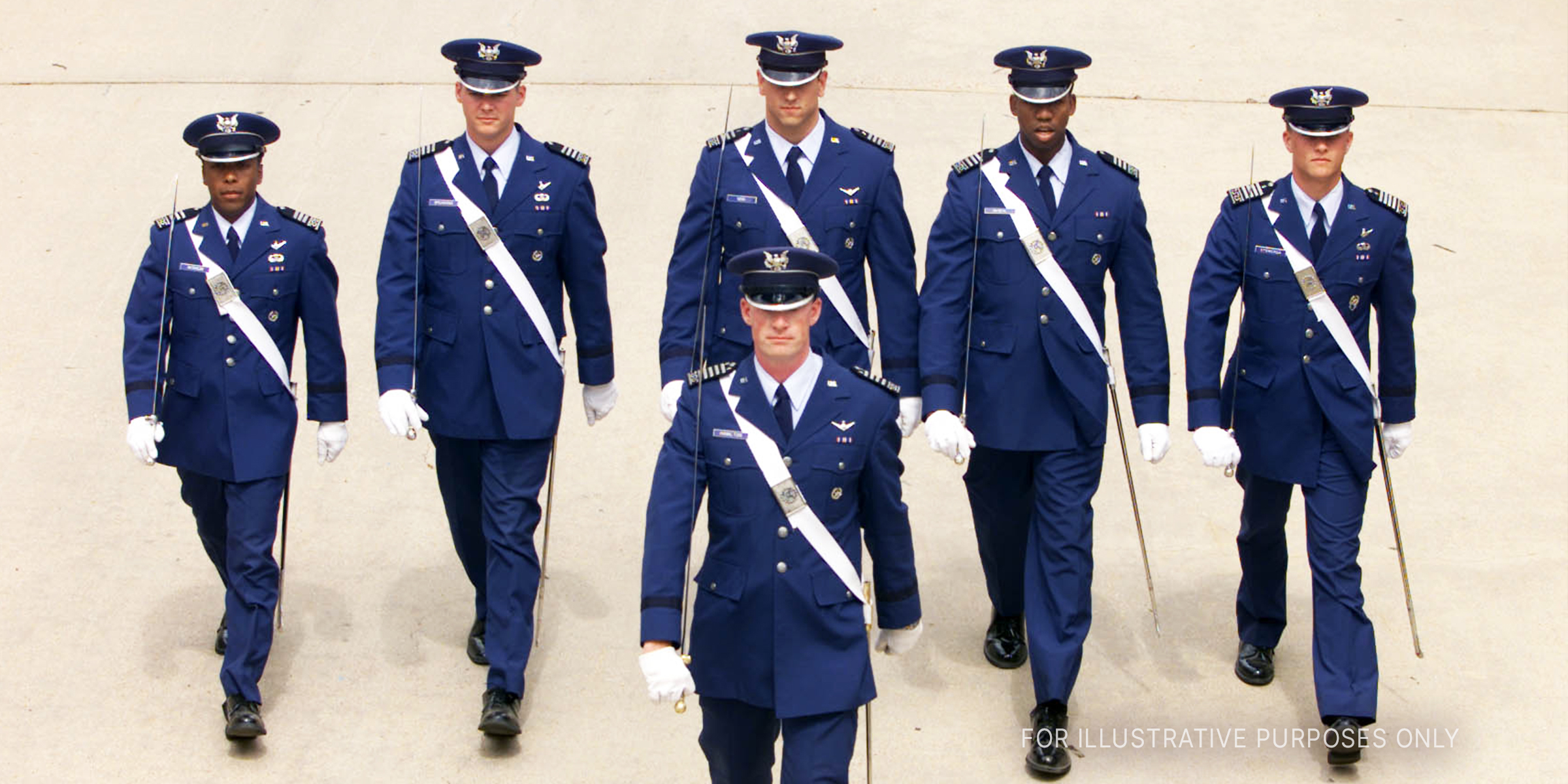 A group of six cadets marching together | Source: Getty Images