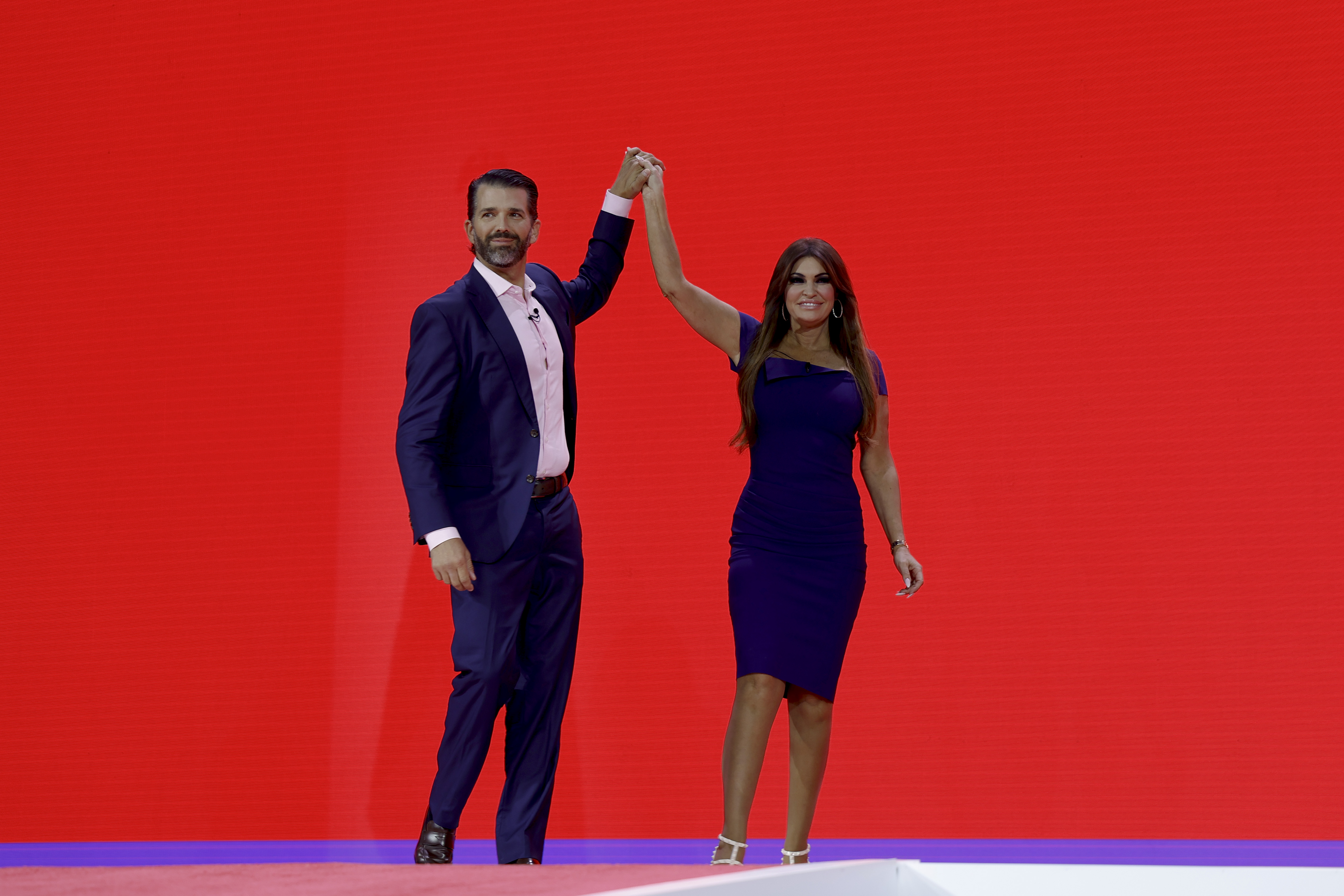 Donald Trump Jr. and Kimberly Guilfoyle at the Annual Conservative Political Action Conference (CPAC) in National Harbor, Maryland on March 3, 2023. | Source: Getty Images