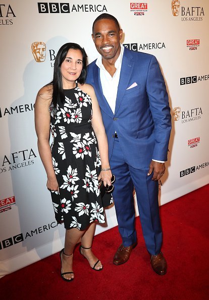 Jason George and Vandana Khanna arrive at BAFTA Los Angeles - BBC America TV Tea Party at The London Hotel on September 17, 2016 | Photo: Getty Images