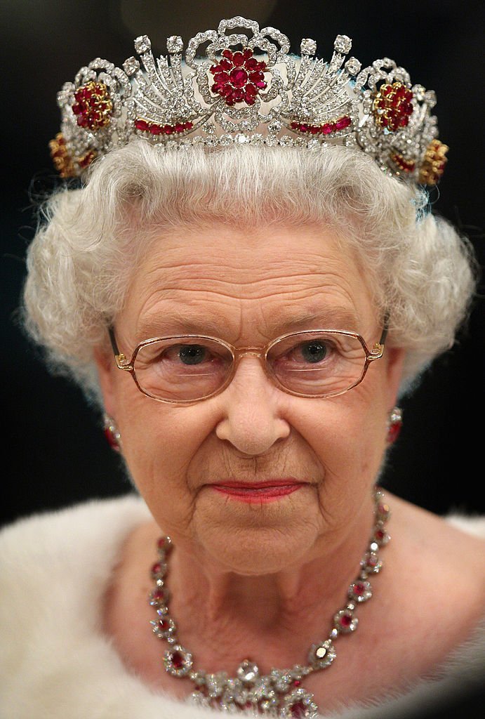 Queen Elizabeth II attends a state banquet at Brdo Castle on the first day of a two day tour of Slovenia on October 21, 2008, in Ljubljana, Slovenia. | Source: Getty Images.