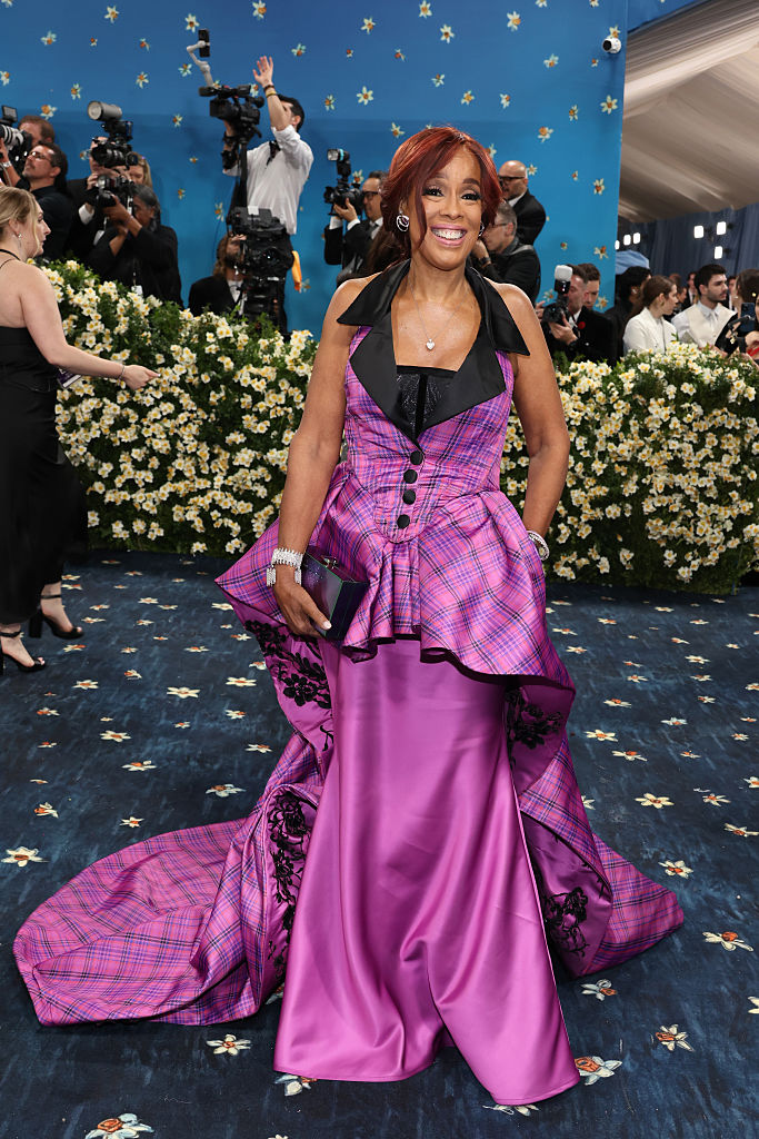 Gayle King attends the 2025 Met Gala at the Metropolitan Museum of Art in New York City on May 5, celebrating the theme "Superfine: Tailoring Black Style."