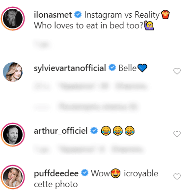 Capture des commentaires sur la publication d'Ilona Smet | ilonasmet - Instagram