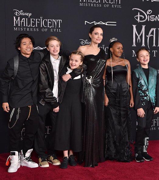 Angelina Jolie and her children at El Capitan Theatre on September 30, 2019 in Los Angeles, California. | Photo: Getty Images