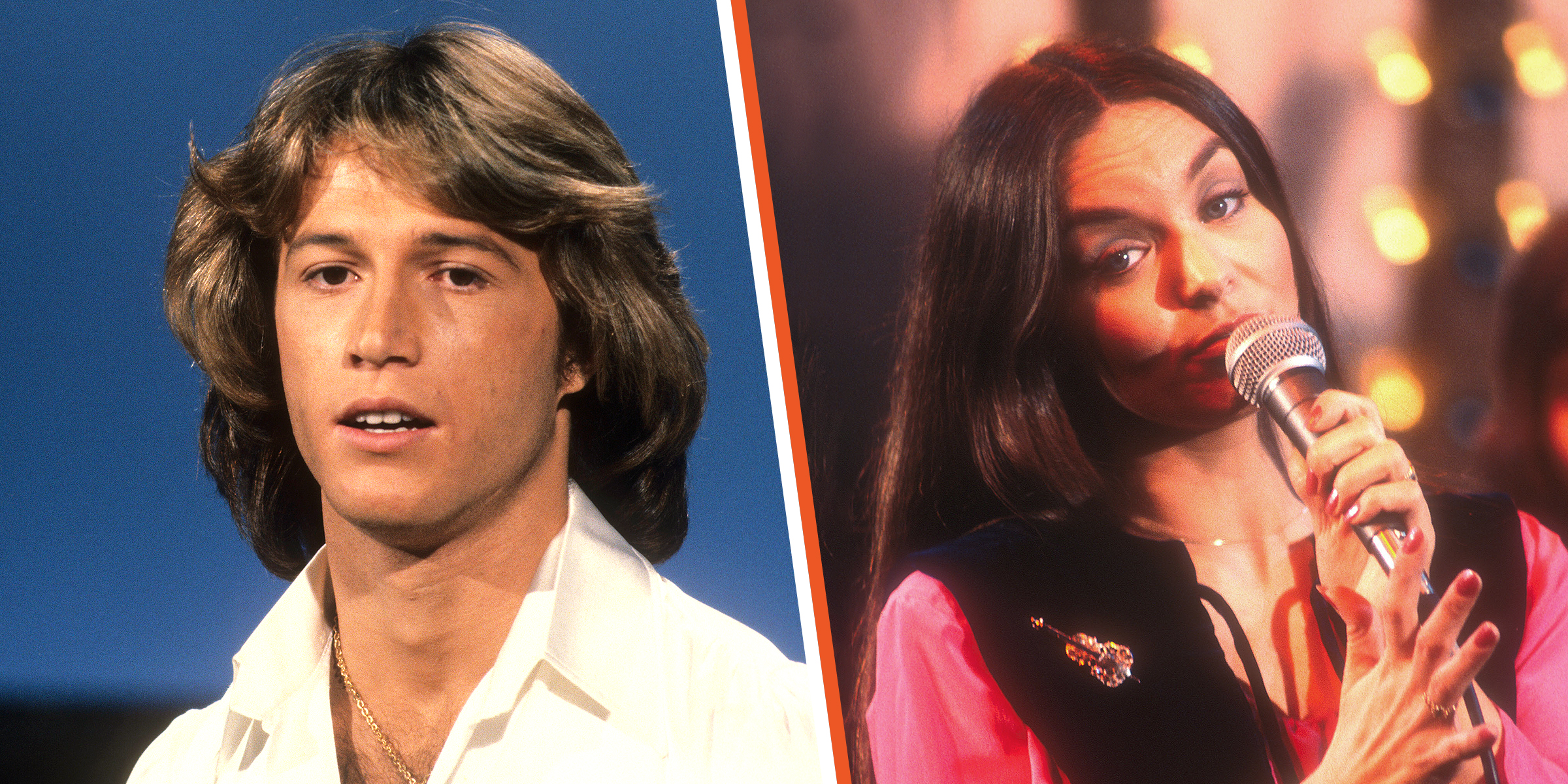 Andy Gibb y Crystal Gayle cantan a dúo. | Foto: Getty Images