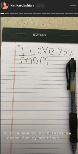 A lovely note written to Kim K from one of her children | Photo: Instagram/@KimKardashian 