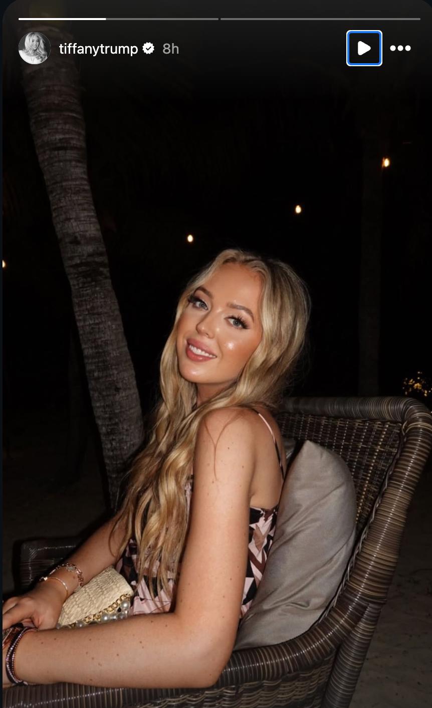 Tiffanny Trump sitting in a chair in the Bahamas posted on May 24, 2026 | Source: Instagram/tiffanytrump