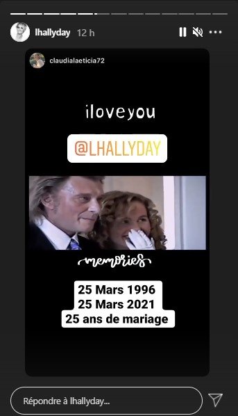 Photo de mariage de Laeticia Hallyday avec Johnny Hallyday. | Photo : Instagram story / lhallyday