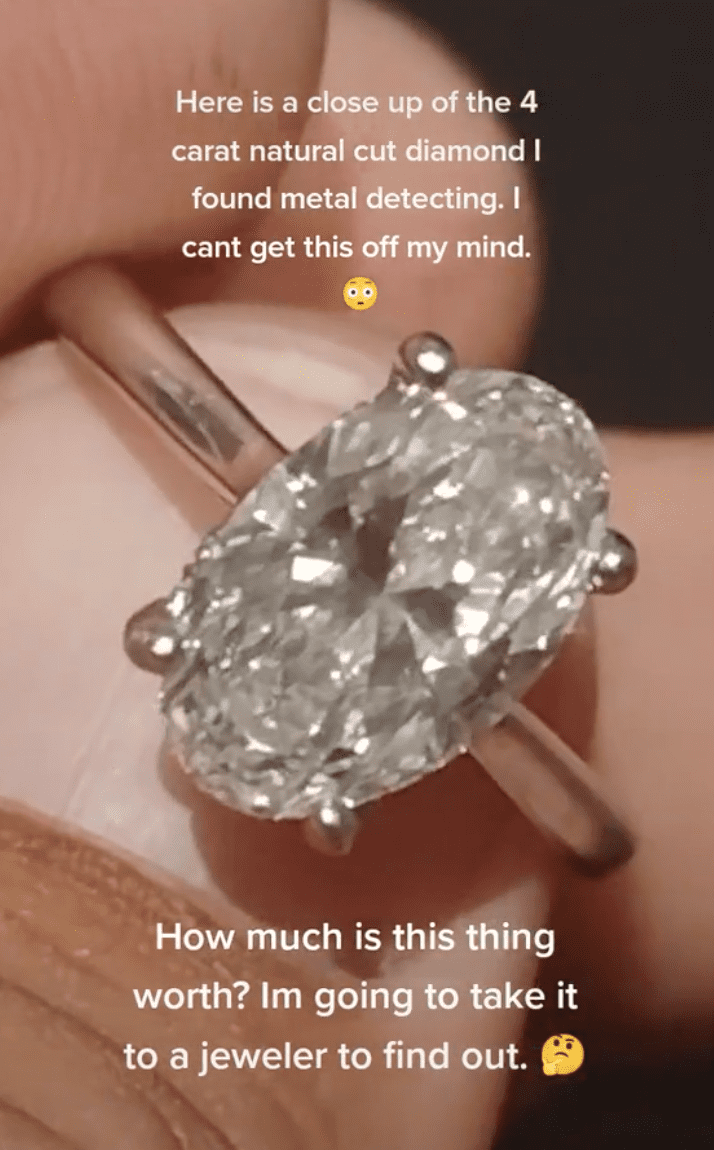 El anillo de diamantes encontrado por Joseph Cook | Foto: tiktok.com/@joedigger