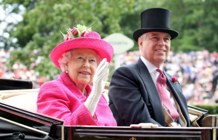 Queen Elizabeth and her son, Prince Andrew, arrive in a carriage at the Ascot Racecourse, on June 22, 2017, in Ascot, England | Source: Chris Jackson/Getty Images