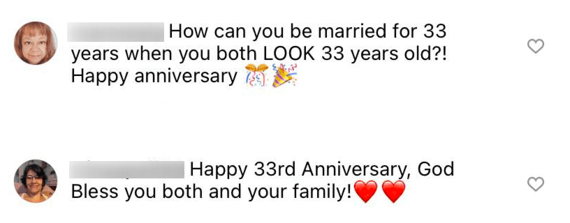 Fans comment on Janet Jones' post as she and her husband Wayne Gretzky celebrate more than 30 years of marriage | Source: Instagram/@janetgretzky