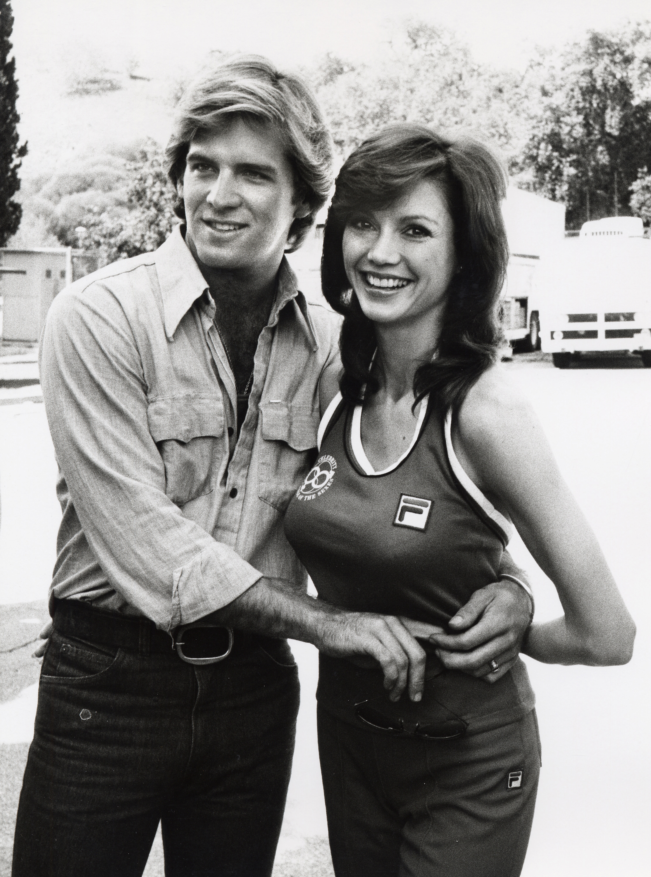 Christopher Skinner and Victoria Principal at the "Celebrity Challenge of the Sexes" on March 22, 1980 | Source: Getty Images