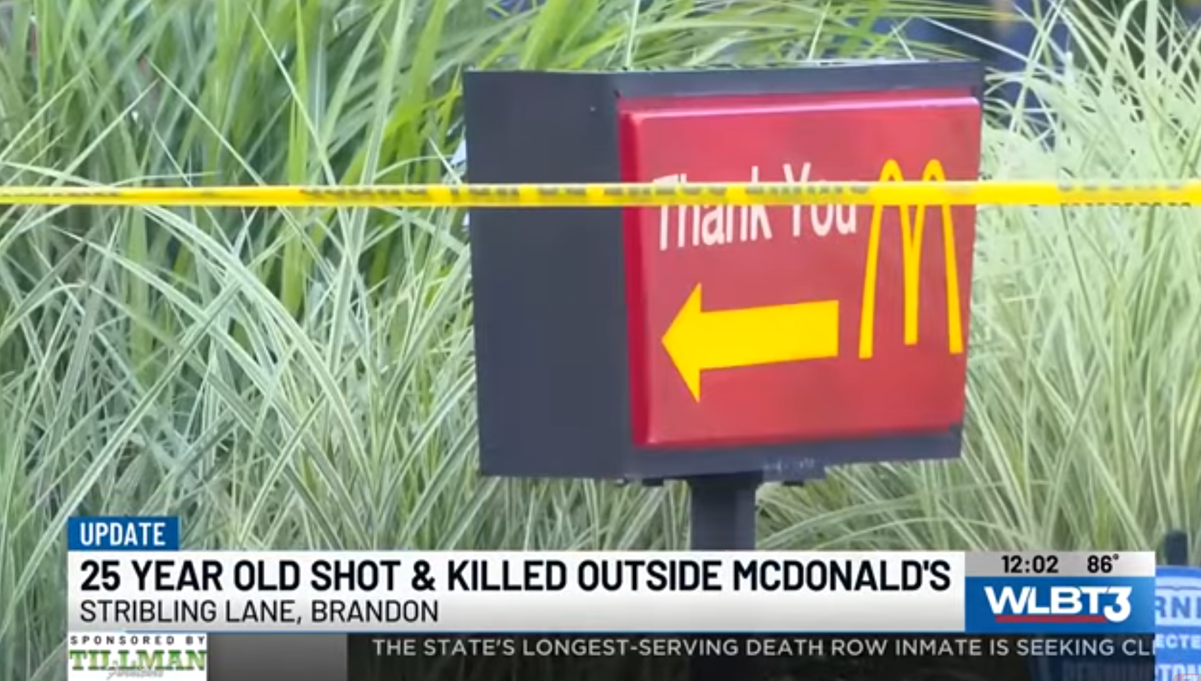 Police tape tied around the scene of the crime, dated June 18, 2025 | Source: YouTube/wlbt3onyourside