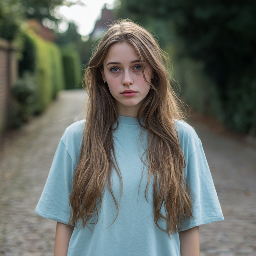 An emotional young woman standing outside | Source: Midjourney