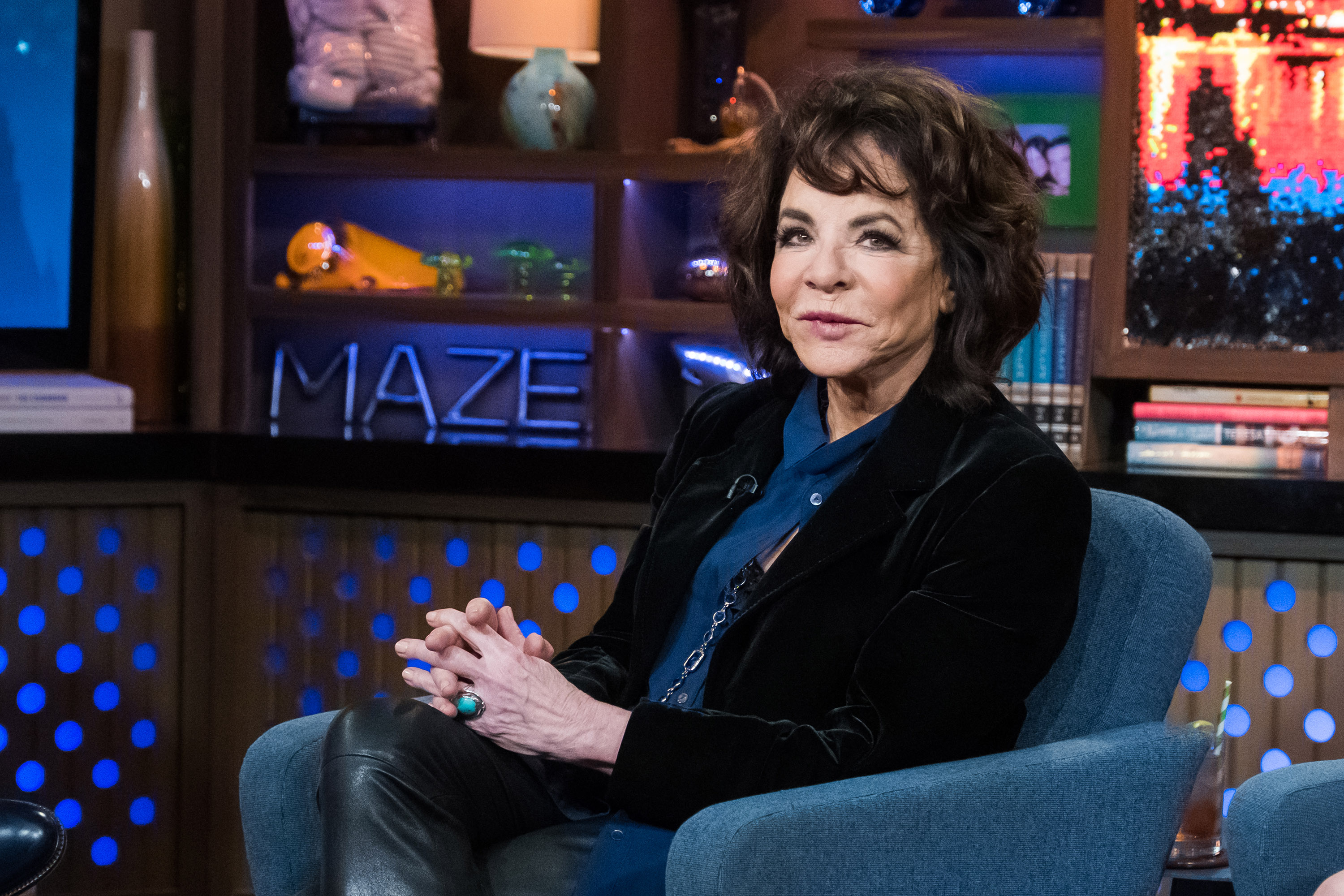 Stockard Channing made a guest appearance to discuss her storied acting career. In this photo, she posed during a taping of "Watch What Happens Live With Andy Cohen" on October 24, 2018, in New York City, New York. | Source: Getty Images