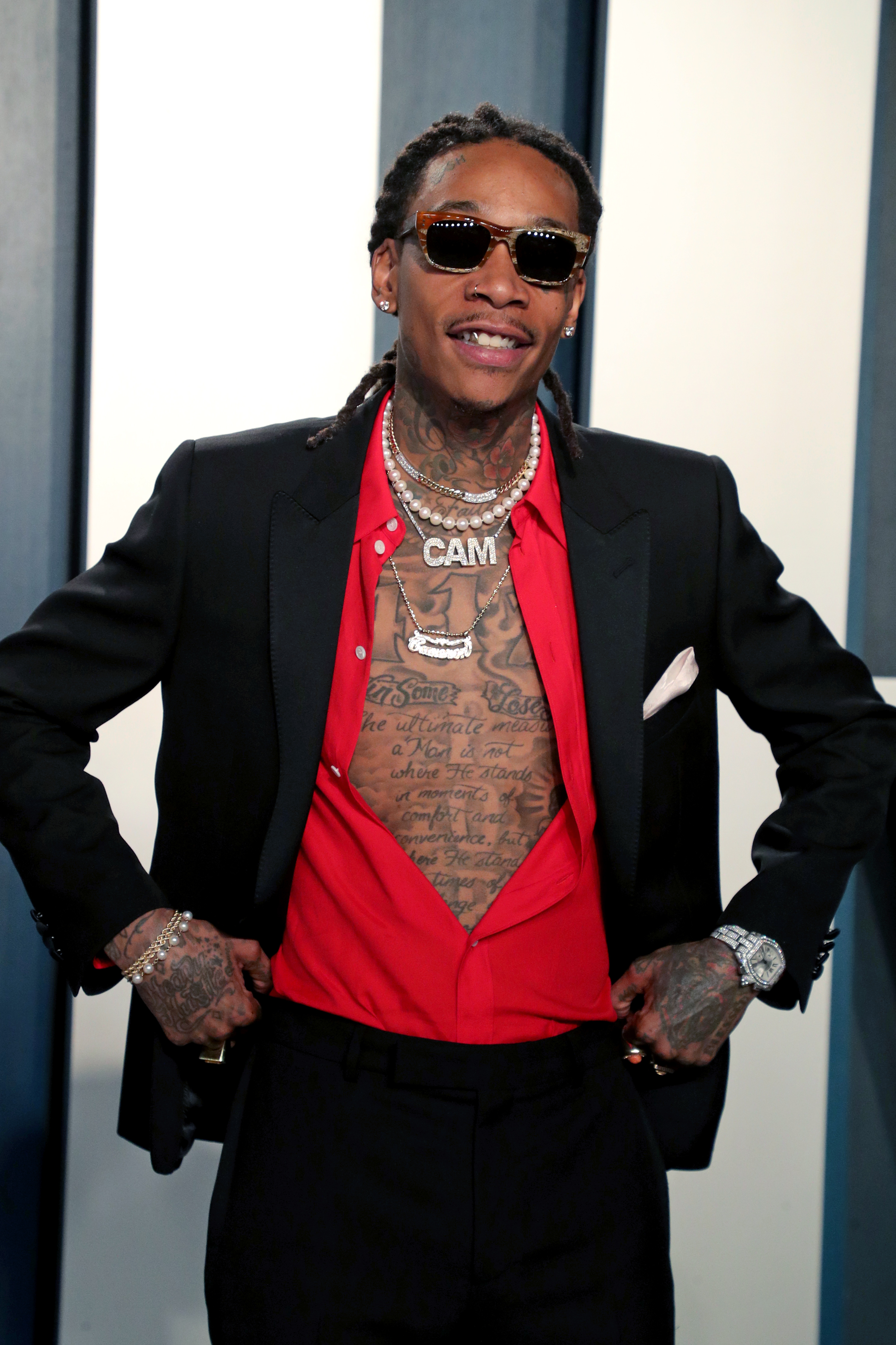 Wiz Khalifa at the 2020 Vanity Fair Oscar Party at Wallis Annenberg Center for the Performing Arts on February 9 in Beverly Hills, California. | Source: Getty Images
