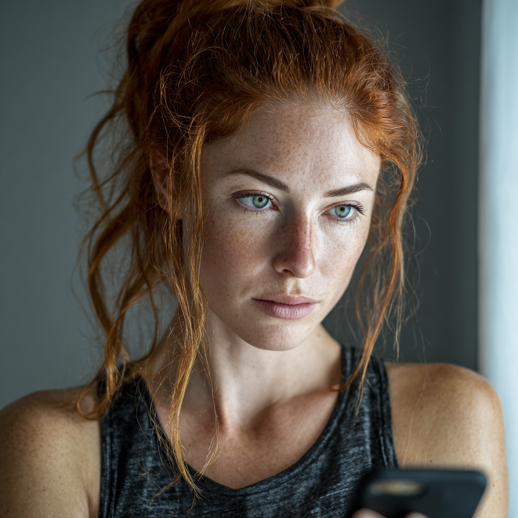 A woman using her cellphone | Source: Midjourney