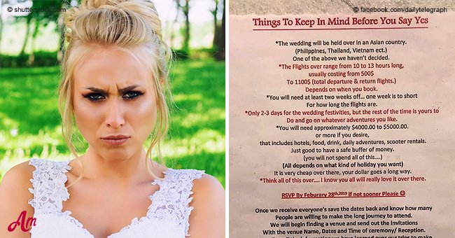 Bride Slammed After 'Aggressive' Two-Page Wedding Invitation Was Leaked Online