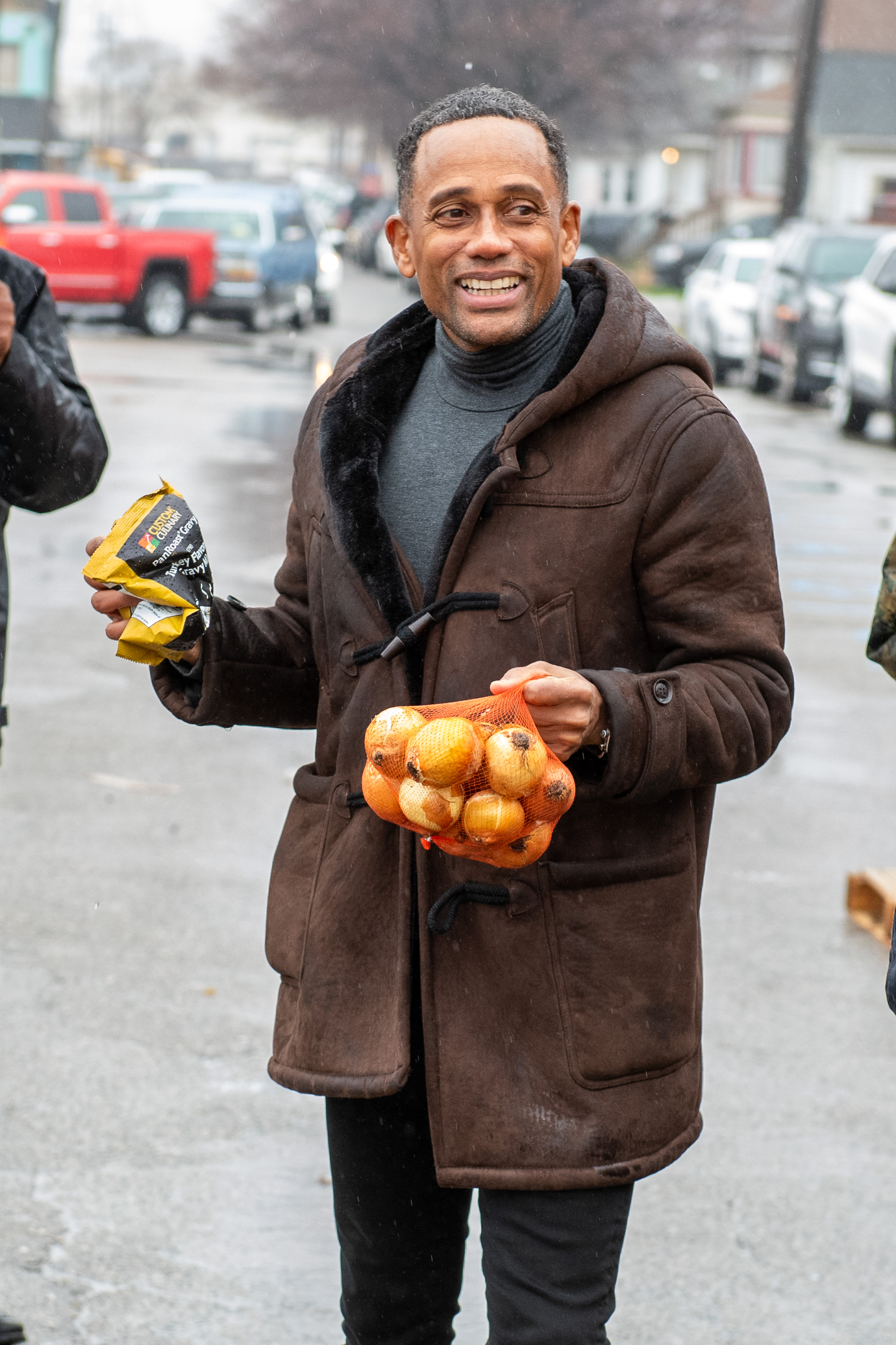 The actor attended the Annual AllStar Giveback: Thanksgiving Edition charity event at River Rouge High School on November 21, 2023 | Source: Getty Images