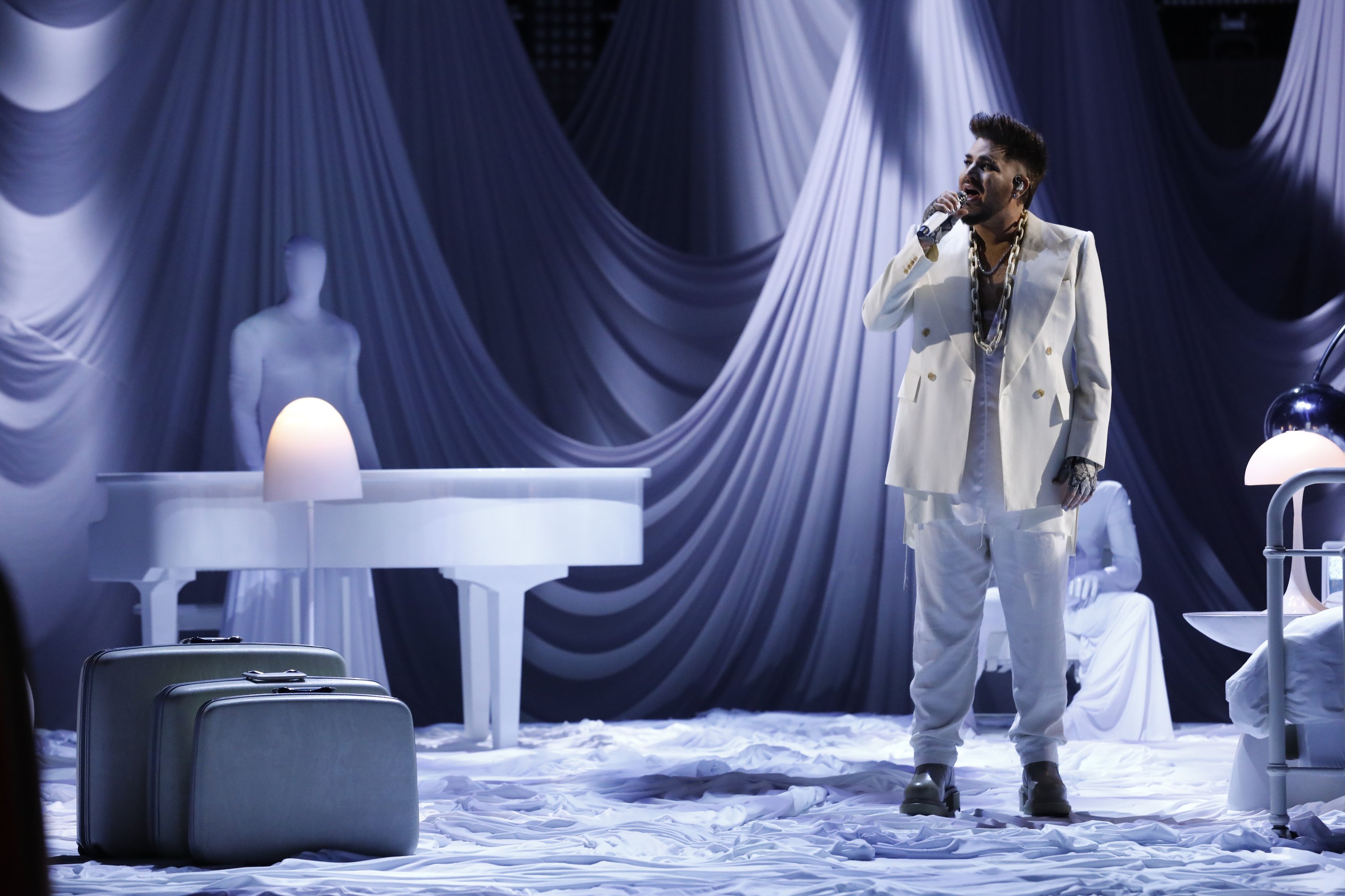Adam Lambert performing during the live finale of “The Voice” on December 12, 2022.  | Source: Getty Images