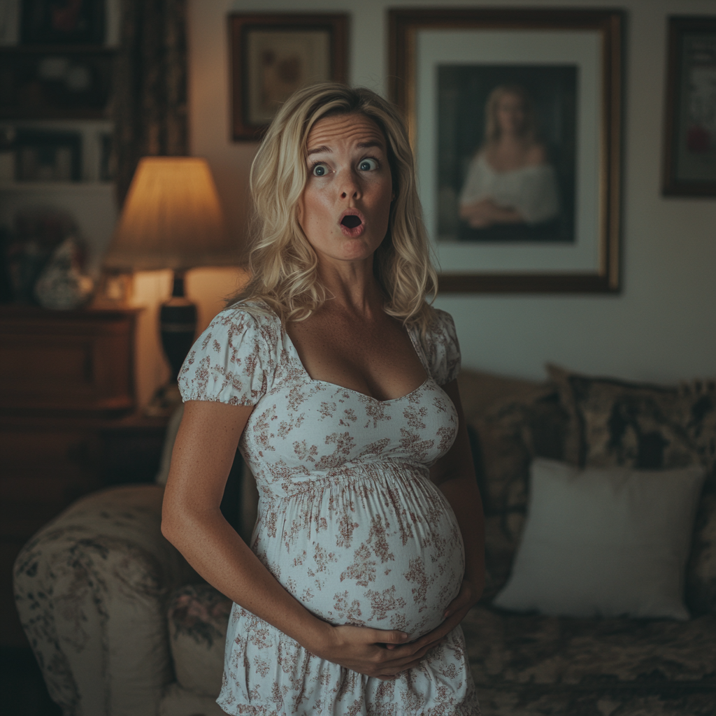 A shocked pregnant woman | Source: Midjourney