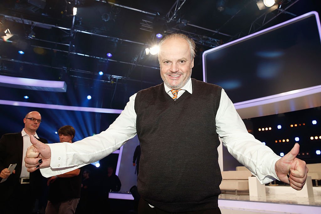 Hubert Kah gestikuliert während des Finales "Promi Big Brother" im Coloneum am 29. August 2014 in Köln. (Foto von Andreas Rentz) I Quelle: Getty Images