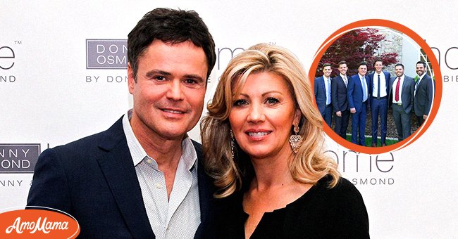 [Left] Donny Osmond and Debbie Osmond attend the launch of Donny Osmond Home on September 23, 2013; [Right] Donny Osmond with his five kids | Source: Getty Images