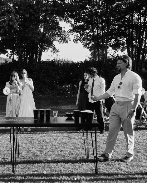 Jesse Bongiovi playing beer pong during his five-day wedding celebration posted on July 15, 2024 | Source: Instagram/alison_events