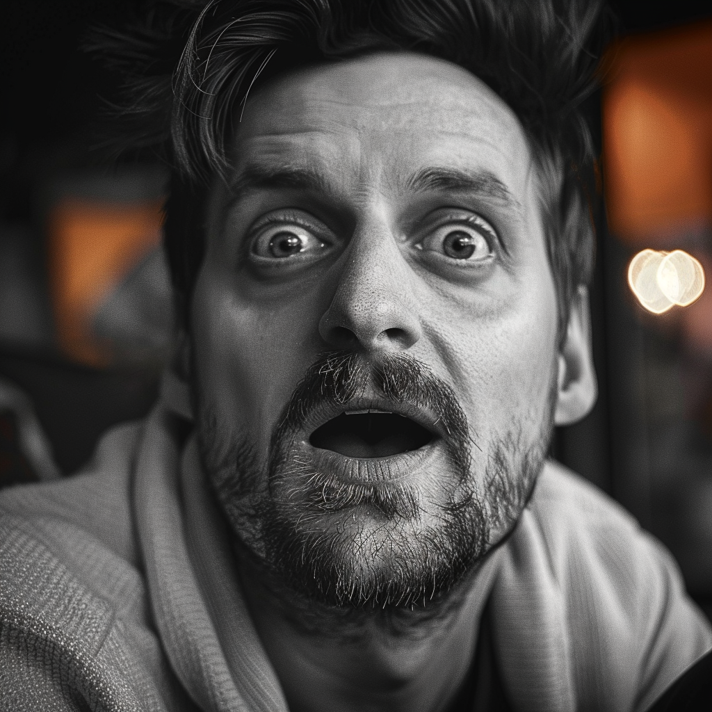 An extremely shocked man | Source: Midjourney